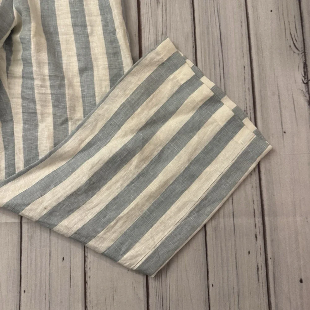 Reformation Striped Blue and Cream Linen-Blend Jumpsuit